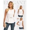 image:imageGRACE KARIN Peplum Tops for Women Work Business Casual Dressy Blouses ShirtsSleeveless Office Outfits with Tie Belt 2026White
