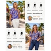 image:imageGRACE KARIN Women Boho Floral Tops Summer Puff Short Sleeve Dressy Casual Shirts 2026 Spring V Neck Vacation Work BlouseOrange Blue