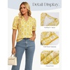 image:imageGRACE KARIN Women Boho Floral Tops Summer Puff Short Sleeve Dressy Casual Shirts 2026 Spring V Neck Vacation Work BlouseYellow