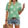 image:imageGRACE KARIN Womens Boho Tops Summer Spring Cotton Floral Blouses Short Sleeve Print Shirts V Neck Beach Vacation Clothes 2026Green Boho Floral
