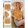 image:imageGRACE KARIN Womens Lace Short Sleeve Tops Summer Dressy Casual Cotton Blouses Flowy V Neck Dress Shirts Trendy Clothing 2026Orange