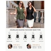 image:imageGRACE KARIN Womens Peplum Tops Business CasualShort Sleeve Work Blouses SummerZipper V Neck Shirts Cinched Smocked WaistArmy Green
