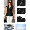 image:imageGRACE KARIN Womens Peplum Tops Business CasualShort Sleeve Work Blouses SummerZipper V Neck Shirts Cinched Smocked WaistBlack