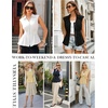 image:imageGRACE KARIN Womens Peplum Tops Business CasualShort Sleeve Work Blouses SummerZipper V Neck Shirts Cinched Smocked WaistNavy Blue