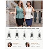 image:imageGRACE KARIN Womens Peplum Tops Business CasualShort Sleeve Work Blouses SummerZipper V Neck Shirts Cinched Smocked WaistTurquoise