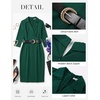 image:imageGRACE KARIN Womens Work Midi Dresses 2026 Summer 34 Sleeve Church Bodycon Dresses Pencil Office Business Dress with BeltDark Green