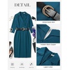 image:imageGRACE KARIN Womens Work Midi Dresses 2026 Summer 34 Sleeve Church Bodycon Dresses Pencil Office Business Dress with BeltDeep Peacock Blue