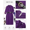 image:imageGRACE KARIN Womens Work Midi Dresses 2026 Summer 34 Sleeve Church Bodycon Dresses Pencil Office Business Dress with BeltDeep Purple