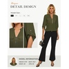 image:imageWomens Business Casual Tops34 Sleeve Henley Shirts with Zip UpOffice Work Blouses Lightweight SummerArmy Green