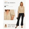 image:imageWomens Business Casual Tops34 Sleeve Henley Shirts with Zip UpOffice Work Blouses Lightweight SummerBeige