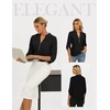 image:imageWomens Business Casual Tops34 Sleeve Henley Shirts with Zip UpOffice Work Blouses Lightweight SummerBlack