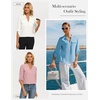 image:imageWomens Business Casual Tops34 Sleeve Henley Shirts with Zip UpOffice Work Blouses Lightweight SummerBlack