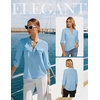 image:imageWomens Business Casual Tops34 Sleeve Henley Shirts with Zip UpOffice Work Blouses Lightweight SummerBlue