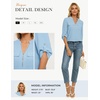 image:imageWomens Business Casual Tops34 Sleeve Henley Shirts with Zip UpOffice Work Blouses Lightweight SummerBlue
