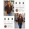 image:imageWomens Business Casual Tops34 Sleeve Henley Shirts with Zip UpOffice Work Blouses Lightweight SummerBrown