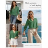 image:imageWomens Business Casual Tops34 Sleeve Henley Shirts with Zip UpOffice Work Blouses Lightweight SummerGreen