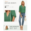 image:imageWomens Business Casual Tops34 Sleeve Henley Shirts with Zip UpOffice Work Blouses Lightweight SummerGreen