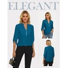 image:imageWomens Business Casual Tops34 Sleeve Henley Shirts with Zip UpOffice Work Blouses Lightweight SummerLake Blue