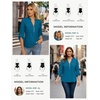 image:imageWomens Business Casual Tops34 Sleeve Henley Shirts with Zip UpOffice Work Blouses Lightweight SummerLake Blue