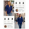 image:imageWomens Business Casual Tops34 Sleeve Henley Shirts with Zip UpOffice Work Blouses Lightweight SummerNavy Blue