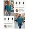 image:imageWomens Business Casual Tops34 Sleeve Henley Shirts with Zip UpOffice Work Blouses Lightweight SummerPeacock Blue