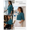 image:imageWomens Business Casual Tops34 Sleeve Henley Shirts with Zip UpOffice Work Blouses Lightweight SummerPeacock Blue