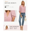image:imageWomens Business Casual Tops34 Sleeve Henley Shirts with Zip UpOffice Work Blouses Lightweight SummerPink