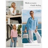 image:imageWomens Business Casual Tops34 Sleeve Henley Shirts with Zip UpOffice Work Blouses Lightweight SummerPurple
