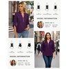 image:imageWomens Business Casual Tops34 Sleeve Henley Shirts with Zip UpOffice Work Blouses Lightweight SummerPurple