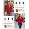 image:imageWomens Business Casual Tops34 Sleeve Henley Shirts with Zip UpOffice Work Blouses Lightweight SummerRed