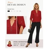 image:imageWomens Business Casual Tops34 Sleeve Henley Shirts with Zip UpOffice Work Blouses Lightweight SummerRed