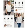 image:imageWomens Business Casual Tops34 Sleeve Henley Shirts with Zip UpOffice Work Blouses Lightweight SummerWhite