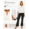 image:imageWomens Business Casual Tops34 Sleeve Henley Shirts with Zip UpOffice Work Blouses Lightweight SummerWhite