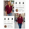 image:imageWomens Business Casual Tops34 Sleeve Henley Shirts with Zip UpOffice Work Blouses Lightweight SummerWine Red
