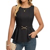 image:imageGRACE KARIN Peplum Tops for Women Work Business Casual Dressy Blouses ShirtsSleeveless Office Outfits with Tie Belt 2026Black