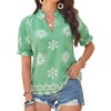 image:imageGRACE KARIN Womens Boho Tops Summer Spring Cotton Floral Blouses Short Sleeve Print Shirts V Neck Beach Vacation Clothes 2026Green Boho Floral