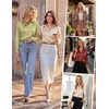 image:imageGRACE KARIN 2026 Womens Silky Satin Button Down Shirts Long Sleeve Work Blouses Dressy Casual TopsBlack