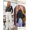 image:imageGRACE KARIN 2026 Womens Silky Satin Button Down Shirts Long Sleeve Work Blouses Dressy Casual TopsBlack