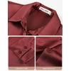 image:imageGRACE KARIN 2026 Womens Silky Satin Button Down Shirts Long Sleeve Work Blouses Dressy Casual TopsBrown Red