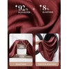 image:imageGRACE KARIN 2026 Womens Silky Satin Button Down Shirts Long Sleeve Work Blouses Dressy Casual TopsBrown Red