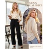 image:imageGRACE KARIN 2026 Womens Silky Satin Button Down Shirts Long Sleeve Work Blouses Dressy Casual TopsLight Camel
