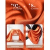 image:imageGRACE KARIN 2026 Womens Silky Satin Button Down Shirts Long Sleeve Work Blouses Dressy Casual TopsRed Orange