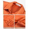 image:imageGRACE KARIN 2026 Womens Silky Satin Button Down Shirts Long Sleeve Work Blouses Dressy Casual TopsRed Orange