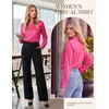 image:imageGRACE KARIN 2026 Womens Silky Satin Button Down Shirts Long Sleeve Work Blouses Dressy Casual TopsRose Pink