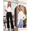 image:imageGRACE KARIN 2026 Womens Silky Satin Button Down Shirts Long Sleeve Work Blouses Dressy Casual TopsWhite