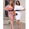 image:imageGRACE KARIN Belts for Women Suede Elastic Wide Belt Vintage Stretchy Chunky Buckle Belts SXXLNavycoffee