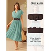 image:imageGRACE KARIN Belts for Women Suede Elastic Wide Belt Vintage Stretchy Chunky Buckle Belts SXXLSuedecoffee