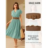 image:imageGRACE KARIN Belts for Women Suede Elastic Wide Belt Vintage Stretchy Chunky Buckle Belts SXXLSuedekhaki