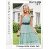 image:imageGRACE KARIN Belts for Women Suede Elastic Wide Belt Vintage Stretchy Chunky Buckle Belts SXXLSuedenavy Blue