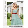 image:imageGRACE KARIN Belts for Women Suede Elastic Wide Belt Vintage Stretchy Chunky Buckle Belts SXXLSuedered